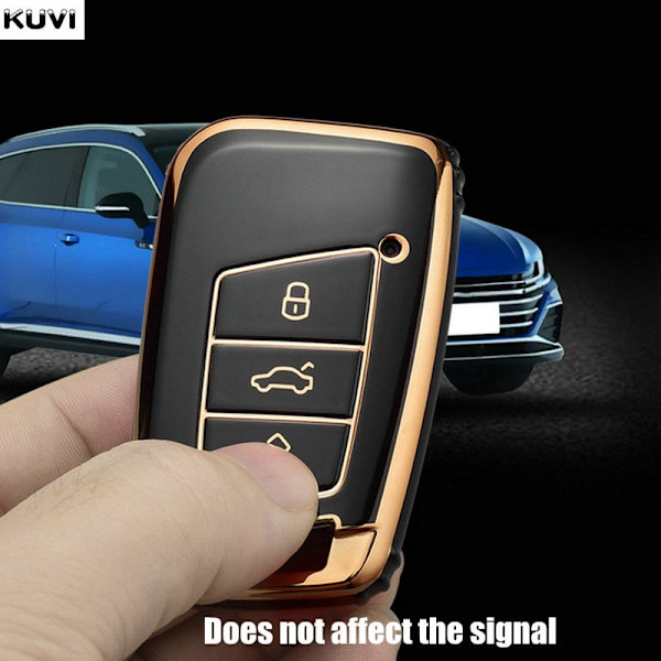 Nyt TPU Bilnøgle Etui Cover Taske Til Passat B8 Magotan Til Skoda Superb A7 Kodiaq Seat Skal Fob White
