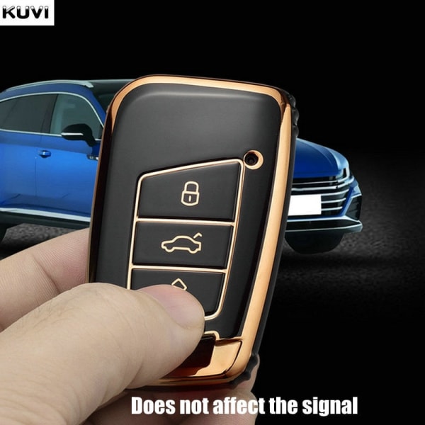 Nytt TPU Bilnyckelfodral Väska För Passat B8 Magotan För Skoda Superb A7 Kodiaq Seat Skal Fob Grey