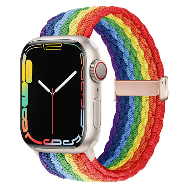 Klockarmband för Apple Watch iWatch 38/40/41mm Regnbågsfärg