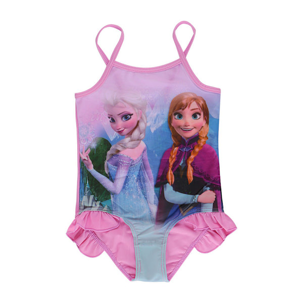 Baddräkt Dam Is och Snö Tryckt Sling Konservativ Flickas Hel Baddräkt Pink 140/146