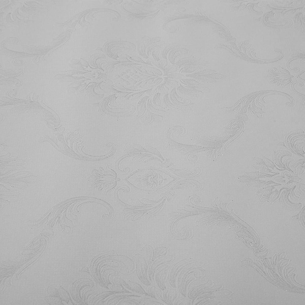 Hvit Preget Damask Blomstertapet Rull
