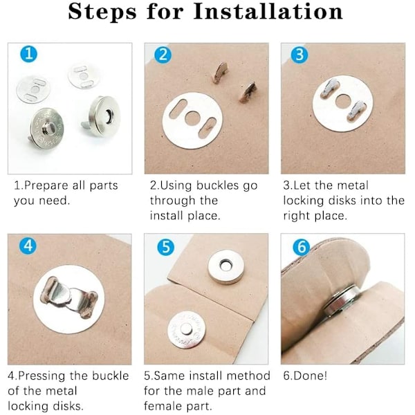 10 sett 14/18 mm magnetknapp DIY håndverk sying trykknapper strikking låser sett for sying håndverk vesker poser klær lær 4 farger 10pcs2 18mm