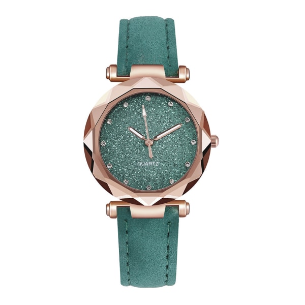 Stjärnhimmel Silver Rosa Watch Women's Frosted Belt Quartz Watch Watch Green