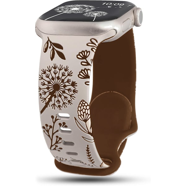 Kellon ranneke Apple Watch iWatch 42/44/45/49mm kaksivärinen voikukka tähtisumu + karamelli