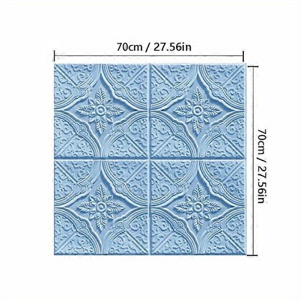 1/5/10 kpl 70*70cm Katto Itseliimautuva Lämmin Makuuhuone 3D Kolmiulotteinen Seinä Kiinnitetty Taustaseinään sininen 1kpl 70*70 blue 1pcs 70*70
