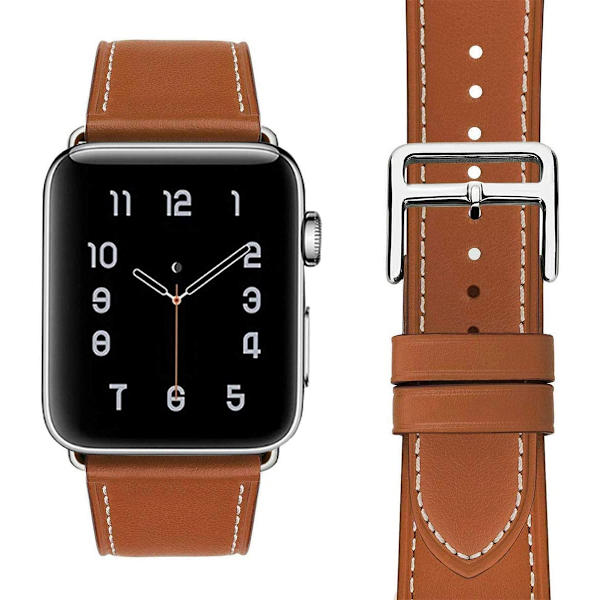 Läderarmband för Apple Watch band 44mm 40mm 38mm 42mm iWatch Single tour armband Apple Watch 5 4 3 se 6 24 strip yellow 42mm or 44mm