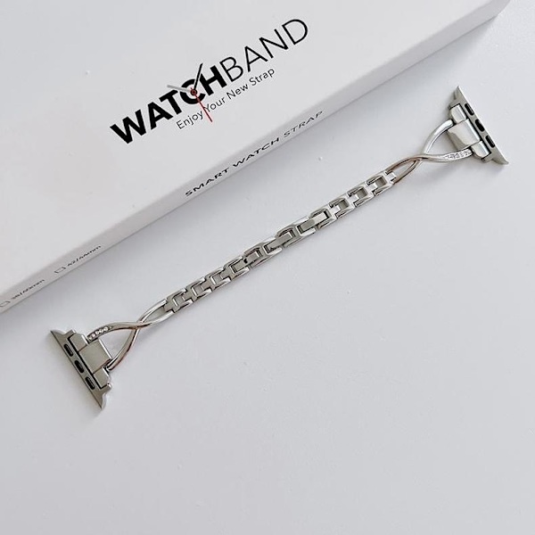 Klockarmband för Apple Watch iWatch 38/40/41/s10 generation 42mm silver