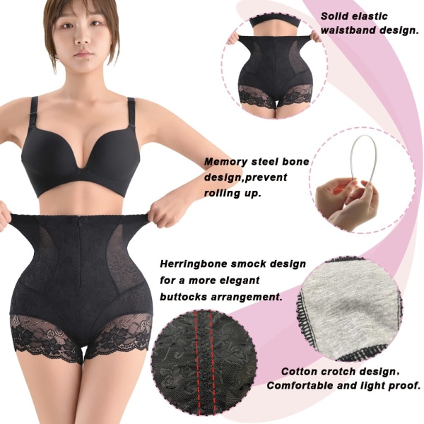 Body Shapewear Trosor Spets Body Shaper Shorts Hög midja Magkontroll Trosor Belly Control Shapewear Shorts Beige SF2883 XL