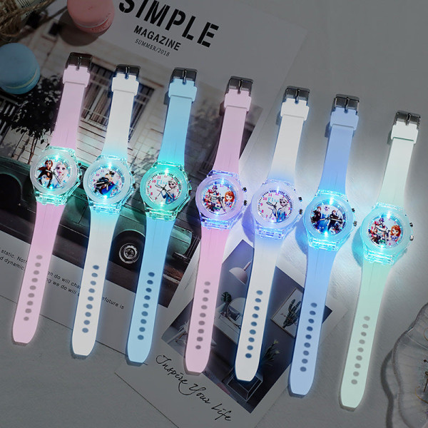 Tecknad Barnklocka Grundskoleelev Klocka Isprinsessa Flickklocka Light blue Aisha