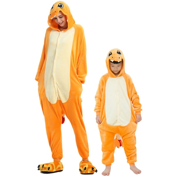 Lohikäärme Onesie Aikuisten Eläin Yksisarvinen Pyjama Puku Lämmin Pehmeä Stitch Yöasu Haalari Talvi Jumpsuit Pijama Cosplay Fire Dragon L (Height 168-178CM)