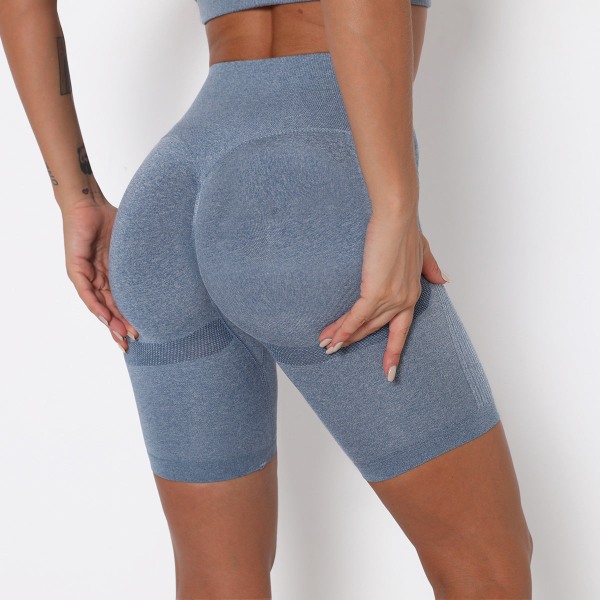 Europæiske og amerikanske højtaljede sports shorts med hofteløft til kvinder, tynde yoga bukser med hofteløft, hurtigtørrende trænings- og løbe fitness bukser 6205 shorts-purple S