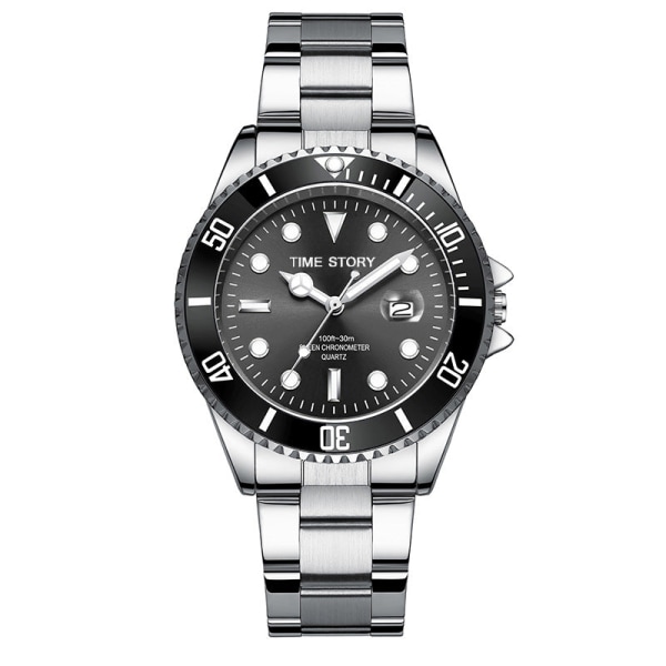Klokke Menn Ikke-Mekanisk Klokke Herreklokke Engros Vanntett Mote Lysende Herreklokke Stainless steel black surface