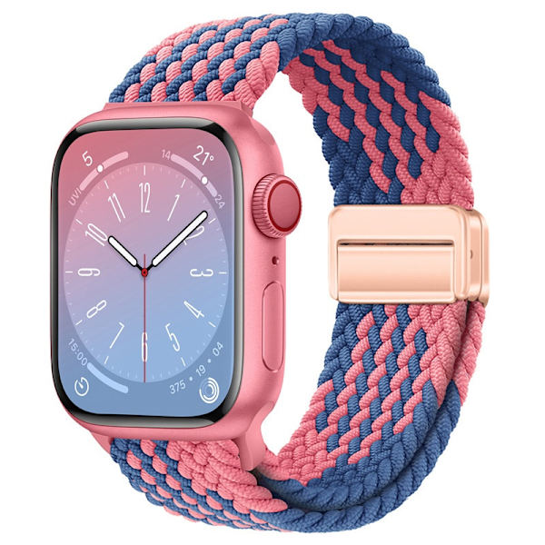 Klockarmband för Apple Watch iWatch S1-S9:38/40/41/S10:42MM metall inre magnetspänne Z blått pulver