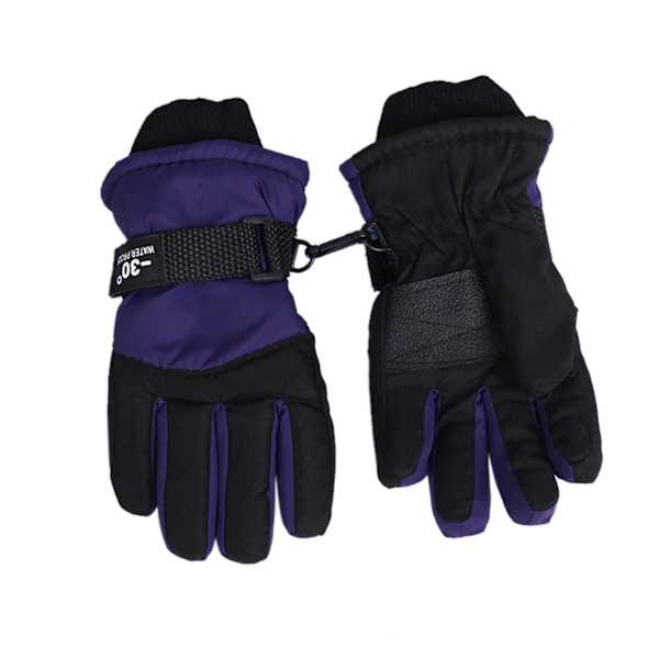 Nya Vindtäta Varma Skidhandskar Vinter Utomhus Barn Snö Skridskoåkning Snowboardåkning Barn Vattentäta Skidhandskar Andningsbara Vantar Purple As photo