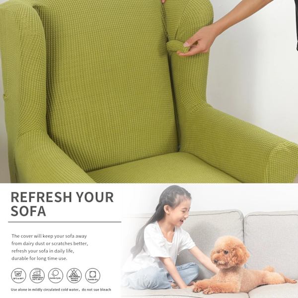 Vattentätt Sluttande Armstöd Ryggstöd Stolskydd Elastisk Fåtölj Öronlappsfåtölj Vinge Soffa Ryggstöd Stolskydd Stretch Skydd Solid color2
