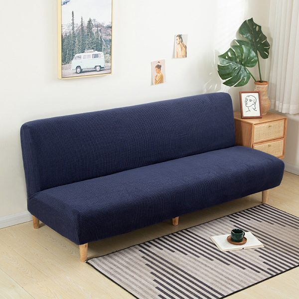 Överdrag Polar Fleece Tyg Ärmlös Bäddsoffa Skydd Enfärgad Utan Armstöd Stor Elastisk Fällbar Möbel Heminredning Bänköverdrag Cyan S 120-155cm
