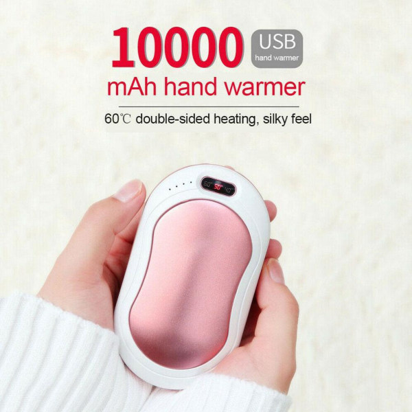 10000Mah Handvärmare USB Power Bank Bärbar elektrisk ficka Handvärmare Digital Display Ficklampa Julklapp A 11*6.3cm