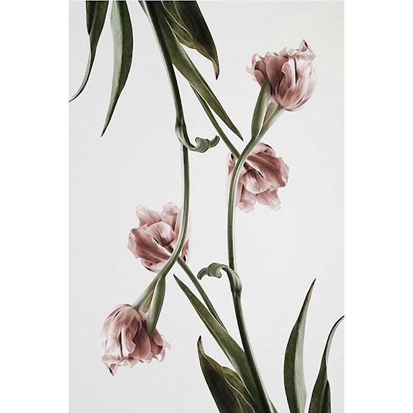 Wekity Tulip Vægkunst Lærredsprint Plakat, Simpel Mode Kunst Tegning Dekoration til Hjemmet Stue Soveværelse Kontor og Børneværelse (Sæt med 3 Uindrammede)