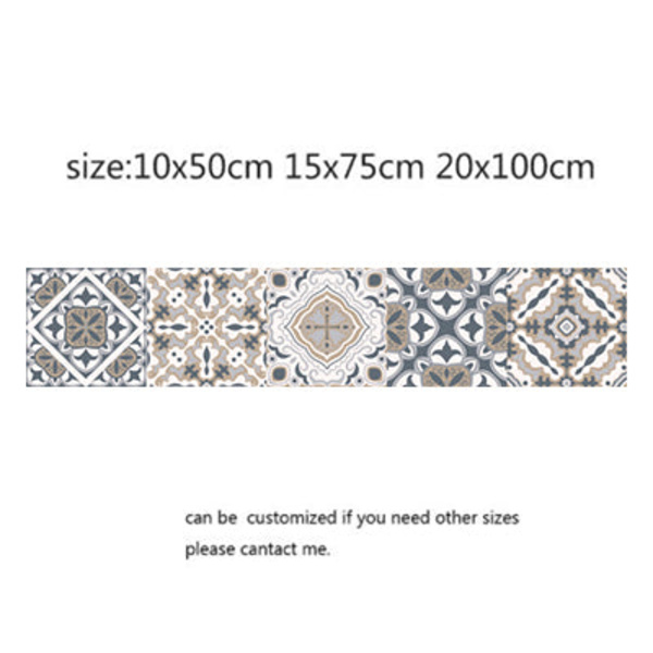 Mosaikfliseklistermærker i arabisk stil til stue, køkken, retro 3D vandtæt vægmaleri, badeværelsesindretning, DIY selvklæbende tapet 2 15x75cm