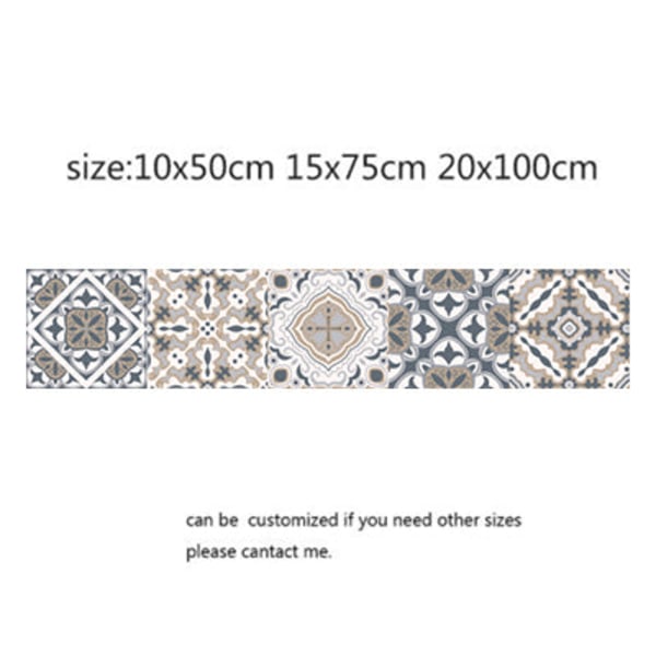 Mosaikfliseklistermærker i arabisk stil til stue, køkken, retro 3D vandtæt vægmaleri, badeværelsesindretning, DIY selvklæbende tapet 2 20x100cm
