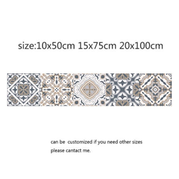 Mosaikklistermärken i arabisk stil för vardagsrum Kök Retro 3D Vattentät väggmålning Dekal Badrumsinredning självhäftande tapeter 1 10x50cm