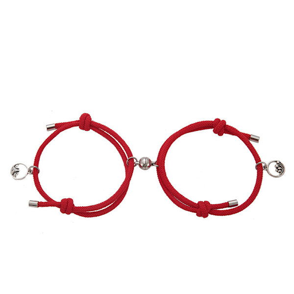 Alloy Oath of Love -pariskuntarannekoru, pari Oath of Love -kantohihna miehille ja naisille, pieni koru Alloy oath a pair in red