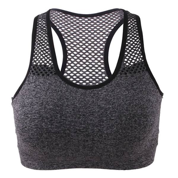 Joogaliivit Naisille Korkea Joustavuus Langattomat Pehmustetut Urheilutoppi Saumaton Fitnessliivi Naisille Gray L