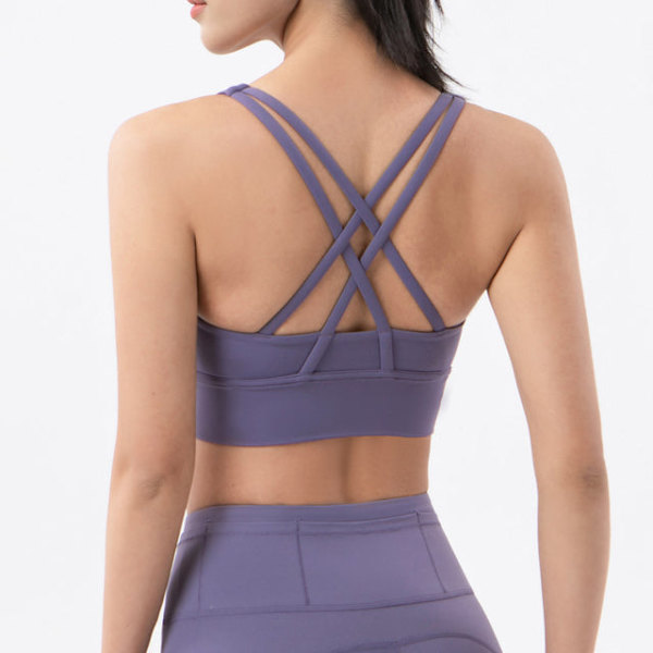 Yoga Sport-BH för Kvinnor Nylon Topp Andningsbara Underkläder White L