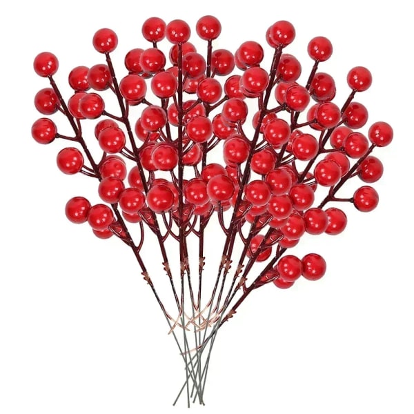 1-10 st Jul Simuleringsbär 14 Bär Konstgjord Blomma Frukt Körsbärsväxter Hem Juldekoration DIY Gåva B-10 PCS
