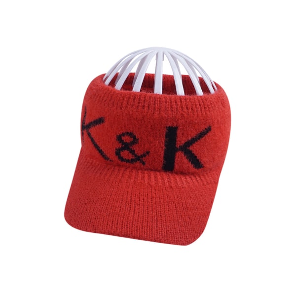 Ny Topplös Hatt Höst och Vinter Dam Koreansk Mode Stickad Hatt Trendig Alfabet Keps Utomhus Håll Värmen White Adult (55-58cm)