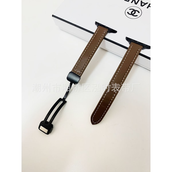 Klockarmband för Apple Watch iWatch 38/40/41/42 10:e generationen mm 089 brun