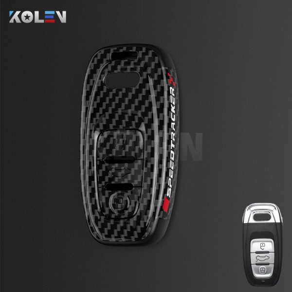 ABS Kolfiberstil Bilnyckelfodral Skal Fob För A3 A4 A5 C5 C6 8P 8L B6 B7 B8 Q3 Q5 Q7 A6 A7 4M 8S B9 A8 Q8 C8 TT C set 1