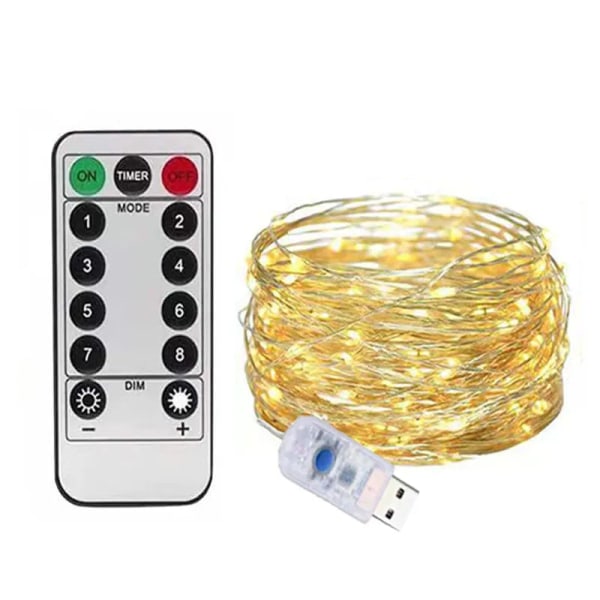 5/10M LED Lys Kæde Fjernbetjening Fe Lys Batteri Strøm Jul Udendørs Guirlande Bryllupsfest Ferie Lys Kæde 10m Regular AA Multicolor