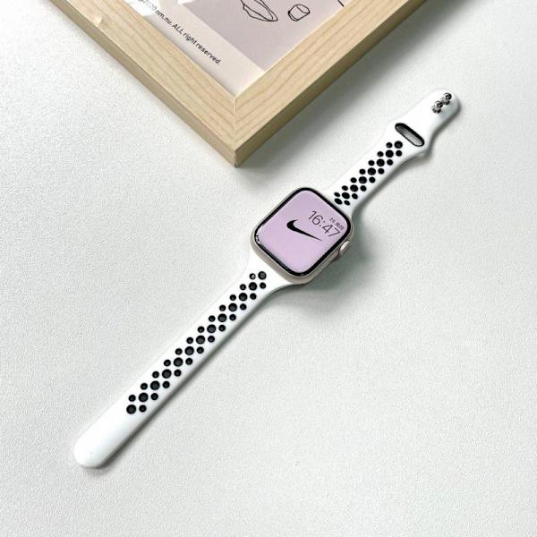 Kellon ranneke Apple Watch iWatch S10 46mm valkoinen mustalla aukolla