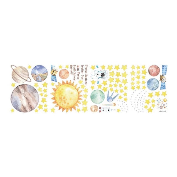 Sol System Stjärnor Planeter Väggdekaler för Barnrum Vardagsrum Heminredning Babyrum Dekaler Födelsedag Julklapp 91x28cm 91x28cm