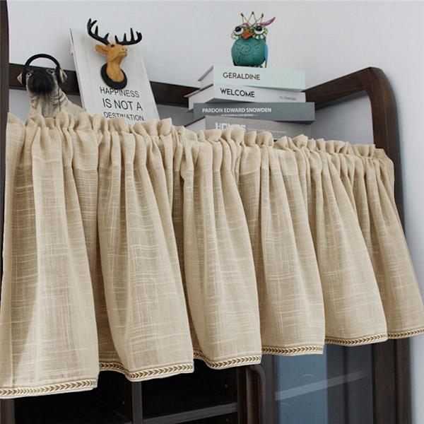 Keittiön kaapin verho pölytiivis puoliverho vaatekaapin suojus erkkeri-ikkunalle lyhyt verho oven väliseinän kaapin laskosverho D cabinet curtain S 145X45cm