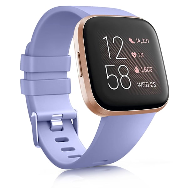 Korvaava ranneke Fitbit Versa 2 SE -rannekkeelle Silikoninen urheiluranneke Fitbit Versa Lite -rannekkeelle Älykellotarvike light purple size S for versa 2