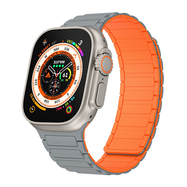 Klockarmband för Apple Watch iWatch 38/40/41mm grå/orange