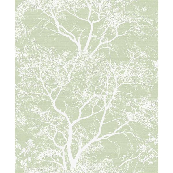 Whispering Trees Tapet Grøn Hvid Glitter Tekstureret Sparkle Skov Holden