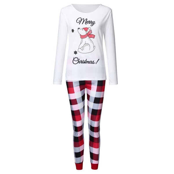 Julepyjamas Matchende Familie Pyjamas Bjørn Forældre-Barn Tøj Trykt Langærmet Ternet Pyjamassæt Black and White Bear Female M