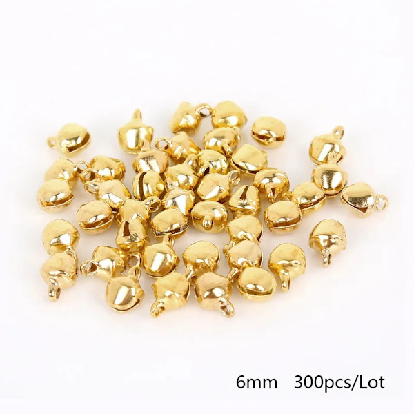 50-300 st Guld Bjällror Järnhängen Hängande Julgransprydnader Juldekorationer Fest DIY Hantverkstillbehör 12mm 70Pcs