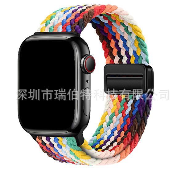 Klockarmband för Apple Watch iWatch S1-S9: 38/40/41/S10: 42MM metall inre magnetiskt spänne Officiell Regnbåge