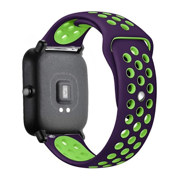 20mm/22mm silikonrem for Amazfit GTS/2/2e/GTS2 Mini/GTR 42mm/47mm/GTR2/2e/stratos 2/3 Sport Watch Bracelet Amazfit bip reim purple-lime Amazfit GTR 47mm