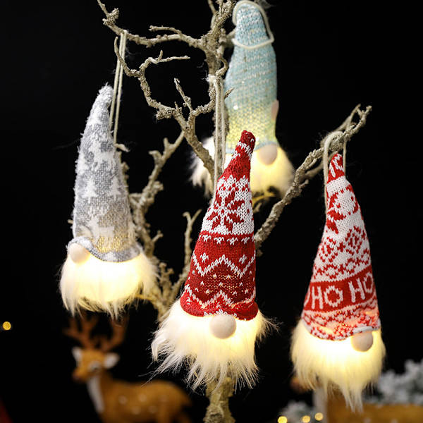 Juledekorasjoner Skog Eldre Anheng med Lys Ansiktsløs Dukke Oppheng Ornamenter Style c