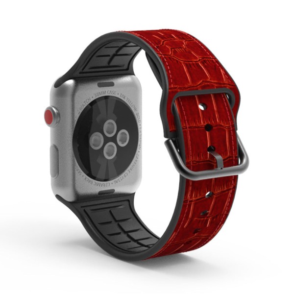 Läderarmband för Apple Watch och Apple Watch Crocodile skin Black 42/44mm