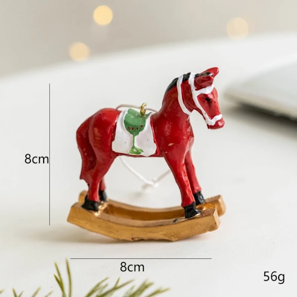 1 st Julnötknäppare Hängen Harts Docka Hängande Ornament Julgran Nötknäppare Soldat för Julfestdekorationer GJ182-Red