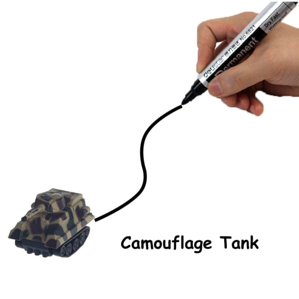 Magiska spårleksaker induktiv tankbil modellbil robot pingvin som följer linjen du ritar intelligensutveckling barnleksak penguin black