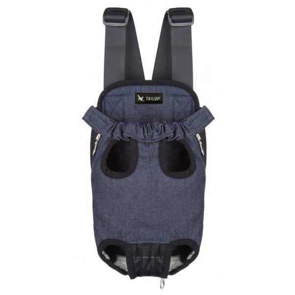 TAILUP Efterår og Vinter Denim Front Kæledyrstaske Dobbelt Skulderbærende Lille Hund og Kat Vatteret Blød Kort Plys Red S