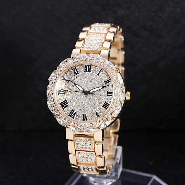 Klocka Dam Damklocka med Stjärnmotiv Diamant Mode Business Quartzklocka Silver