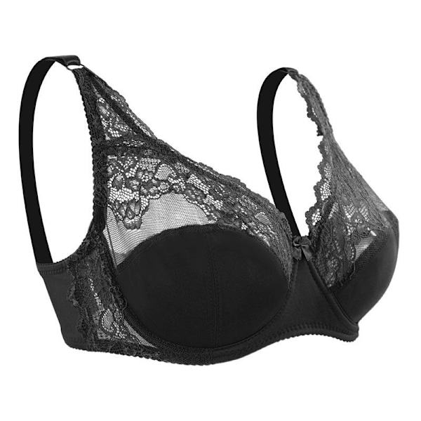 Queenral Uusi pitsinen läpinäkyvä rintaliivi naisille, seksikäs alusvaate, kaarituellinen, brodeerattu kukkainen Bralette, plus-koko Beige 100C